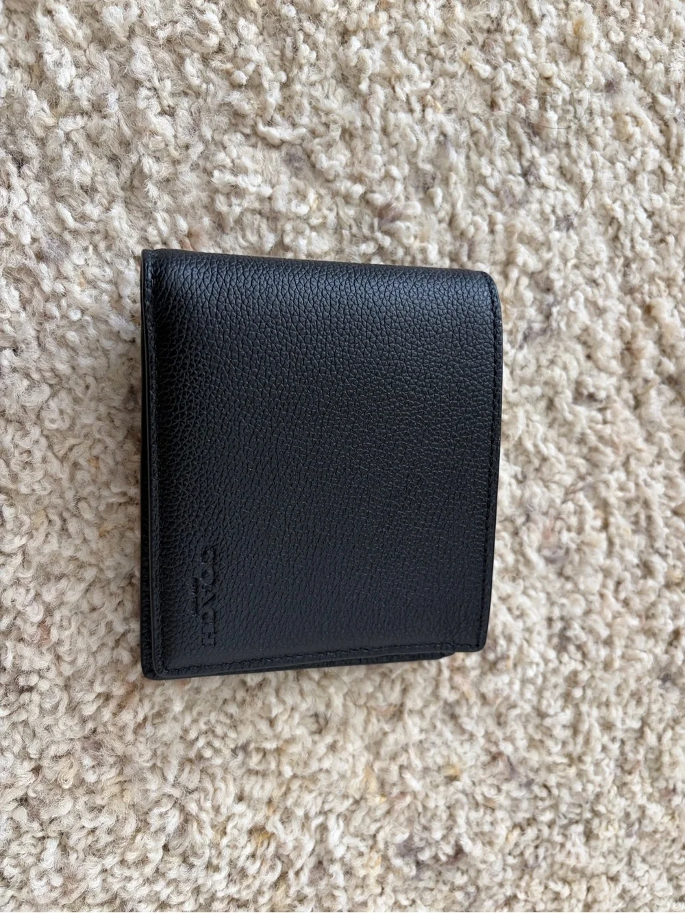 Coach Black Pebbled Leather Wallet - Men's Card & Bill Holder